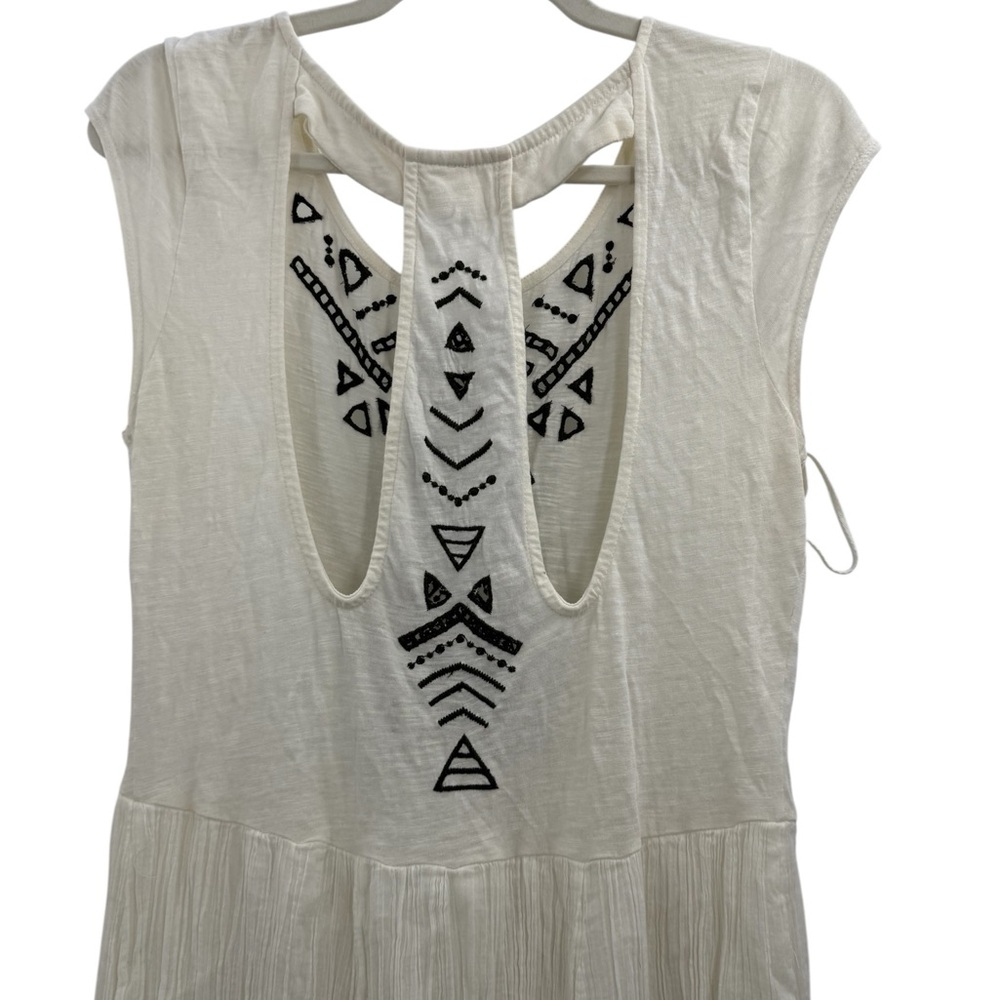 Free People Toosaloosa Meadow Midi Dress Ivory Cotton Gauze Embroidered Boho M - Picture 8 of 15